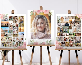 Funeral Photo Collage Poster Set: Celebration of Life Welcome Sign (Canva Template)