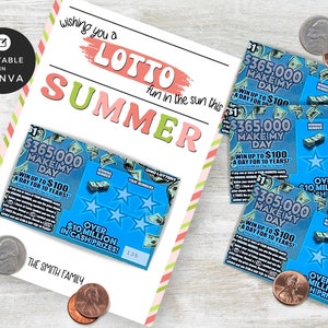 Lotto Makler | Coral Summer Lotteriehalter | Grün Gastgeschenk | Makler Klient Nachbar | Lotto Pop by Etikett | | Canva Vorlage