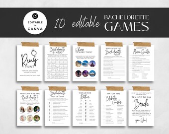 Bachelorette Party Games Bundle: Modern Hen Party, Bridal Shower (Digital Download)