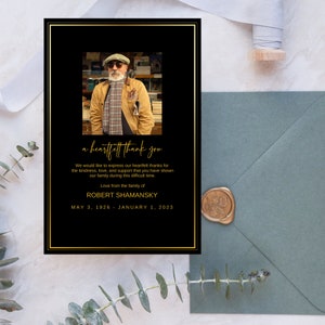 Funeral Thank You Photo Card: Celebration of Life, Sympathy Note (Canva Template, Instant Download)