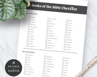Bibelbuch-Checkliste: Altes & Neues Testament Lesetracker (Digitaler Download)