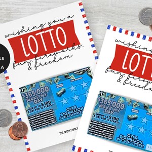 Lotto Realtor | 4 lipca Patriotyczny posiadacz loterii | Podziękowania dla klienta Lotto Real Estate Agent Neighbor | Lotto Pop By | | Szablon Canva