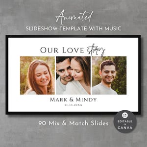 Wedding Slideshow Template Canva, Minimal Photo Slide Show, Simple & Clean Animated Template, Party Presentation, Create Your Own Slideshow