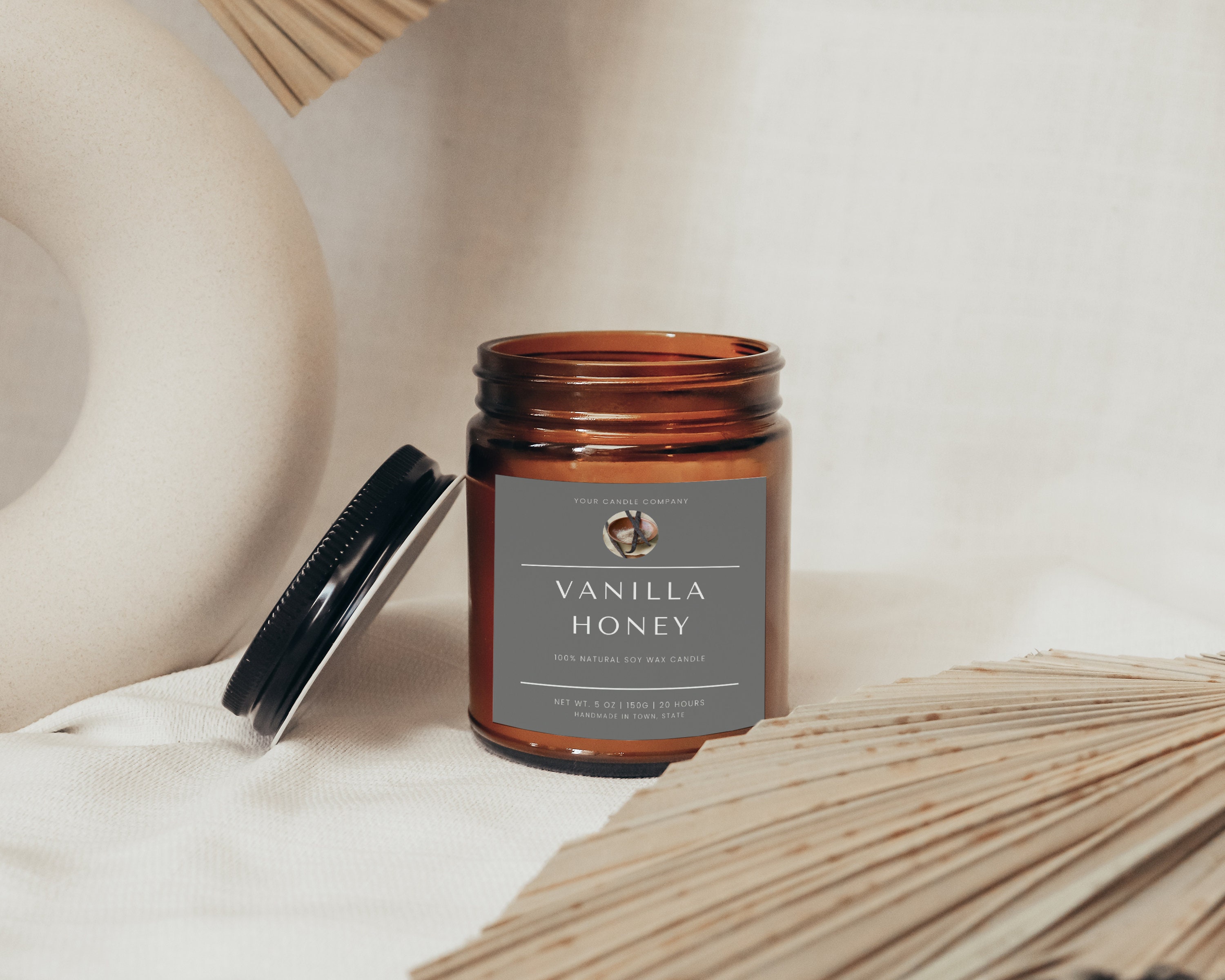 Printable Candle Labels Template, Clean Simple Modern Design Wax Melt ...