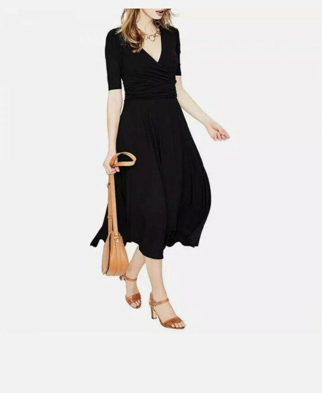 Robe midi Boden Kassidy pour femme en jersey, taille Uk 8R Noir