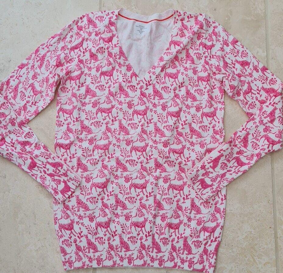 Boden Eldon Cotton V Neck Sweater Lollipop Pink Size Xs Brand New