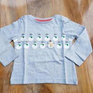 MINI BODEN Baby Girls/Boys CHRISTMAS snowman Applique Long sleeve top cotton brand new Y0127