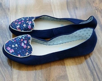Boden Ladies GORGEOUS Flats Shoes Navy Suede Leather EU 37 UK 4 Brand new