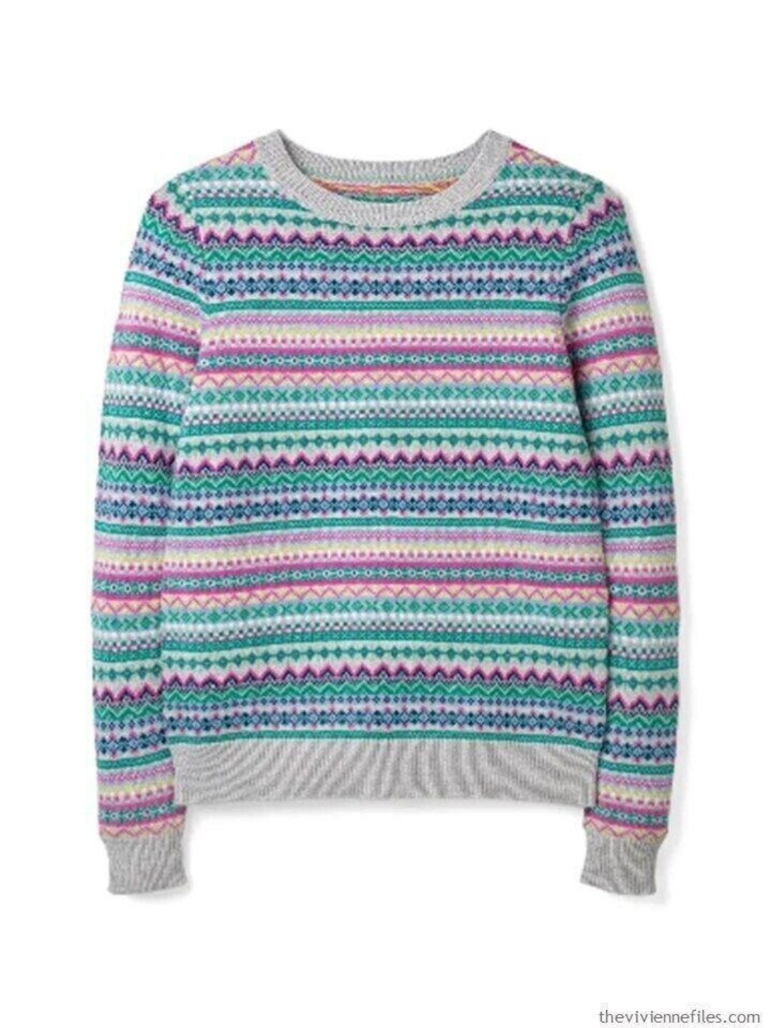 Pull Boden Fair Isle Laine mélangée Gris Taille Xs Excellent état