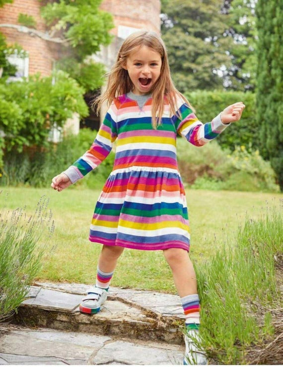 Mini Boden Vestito In Jersey A Maniche Lunghe Con Tasca E - Foto 3