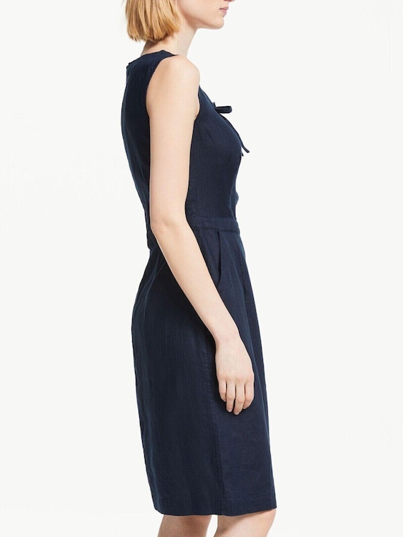 linen bustier dress Top Stitch Black Bustier Linen Midi Dress main image 0