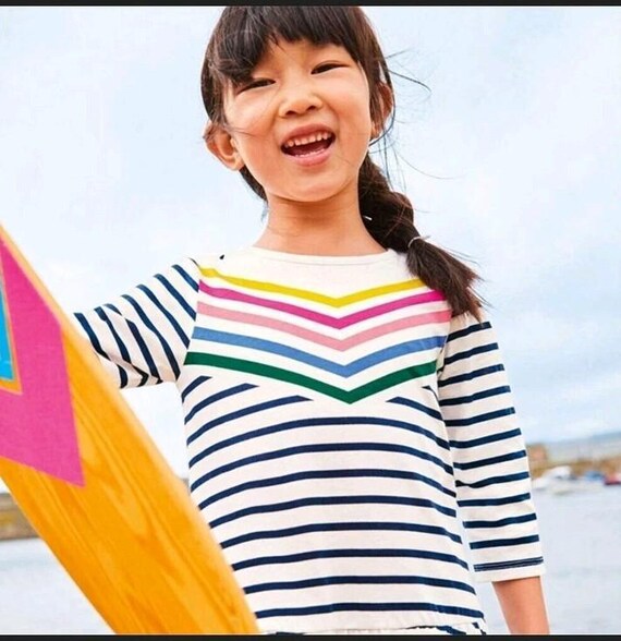 Mini robe Boden en jersey arc-en-ciel à manches 3/4 5-6 ans toute