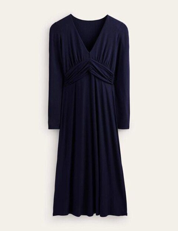 Robe mi-longue empire Boden Elodie bleu marine taille britannique