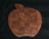 Apple Shaped Cutting Board Walnut End Grain