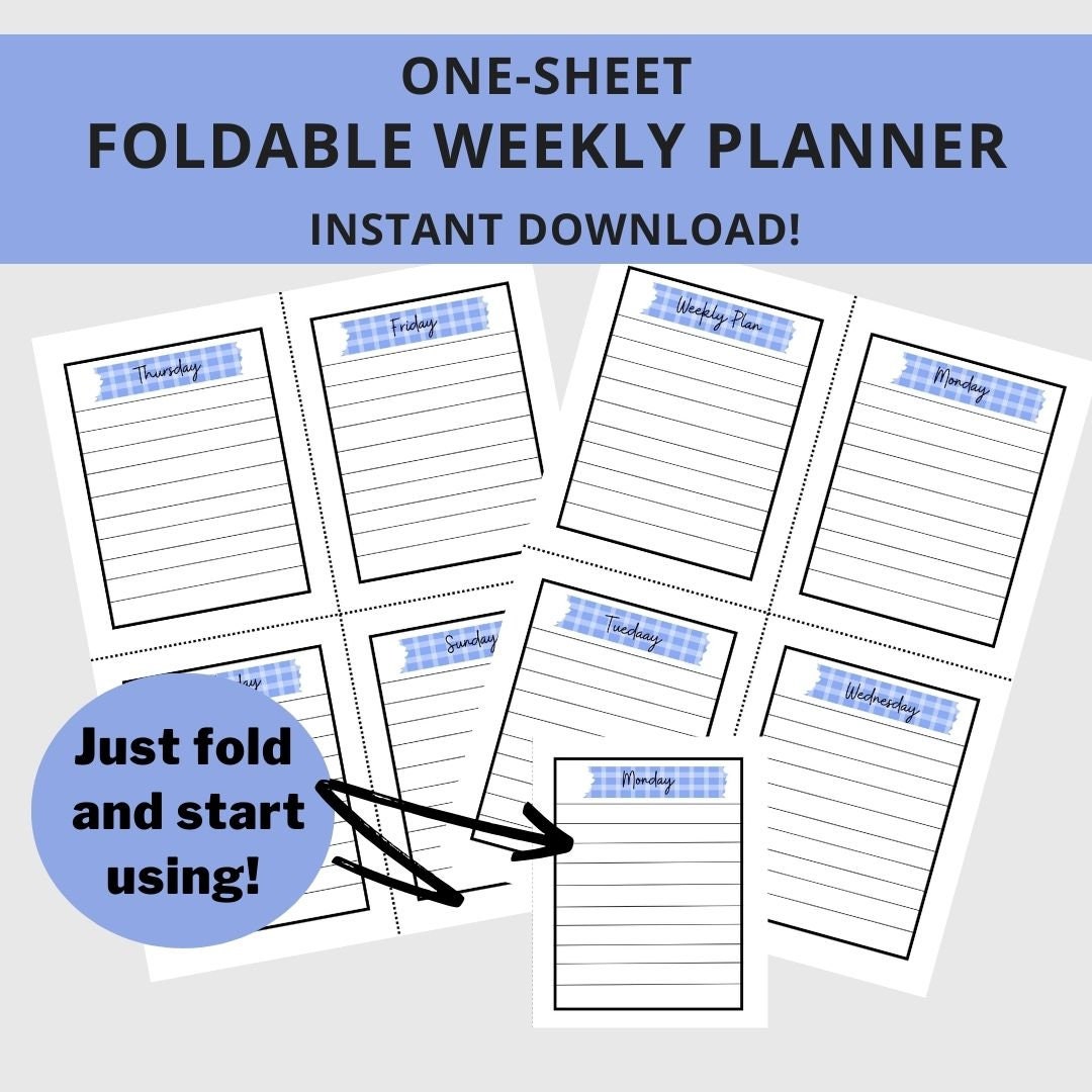 Minimalist Printable Weekly Pocket Planner and To-do List Pocket ...