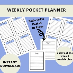 Minimalist Printable Weekly Pocket Planner and To-do List - Pocket ...