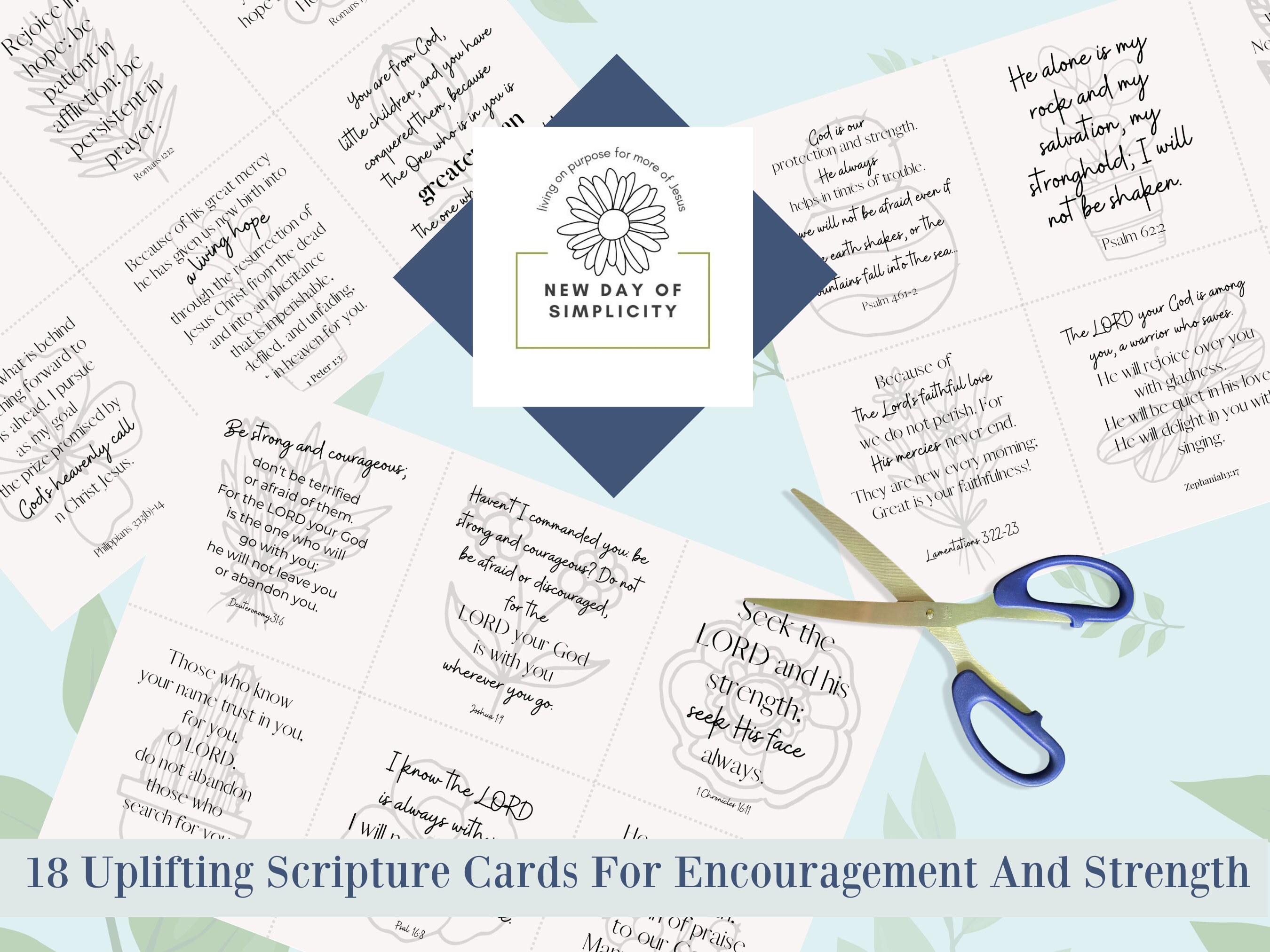 Printable Scripture Memory Cards Encouragement Cards Uplifting ...
