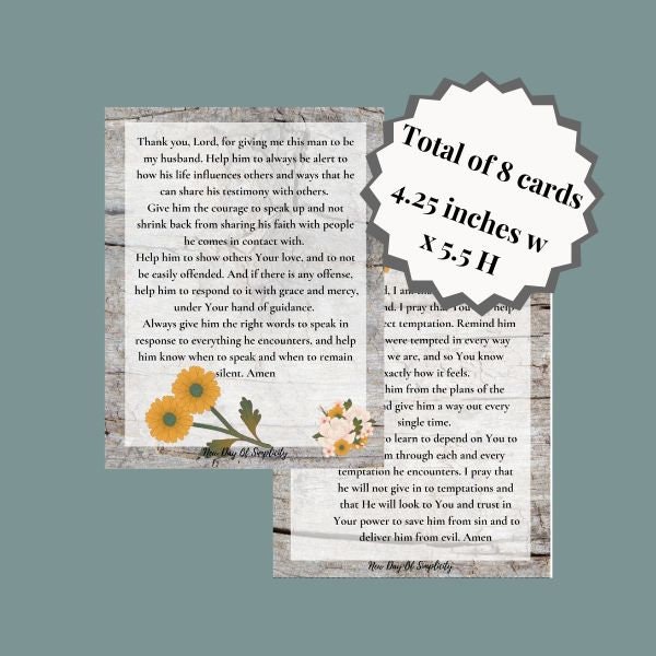 Daily prayers for my husband printable prayer cards praying for