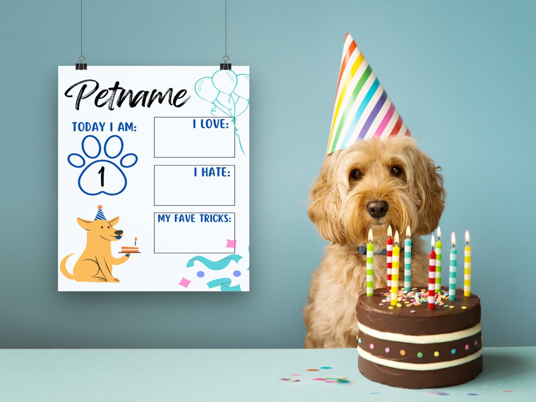 Editable Dog Birthday Sign, Printable Puppy Party Poster, Dog Birthday ...