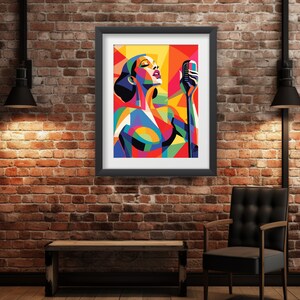 Black Woman Art Black Female Singer African American Art Music Poster Figurative Art Black Art Black Girl Art Feminine Art Black Girl Prints