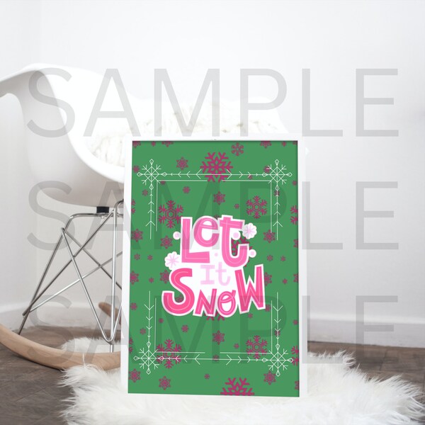 DIGITALER DOWNLOAD - Winter - Let it snow - Schnee - Weihnachten - Digitaldrucke - Wandkunst