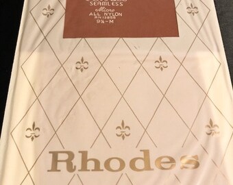 Retro/Vintage 50's/60's Rhodes "Seamless Micro All Nylon" Thigh High Stockings