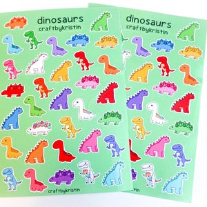 Folhas de adesivos de dinossauros (2 folhas por pedido)