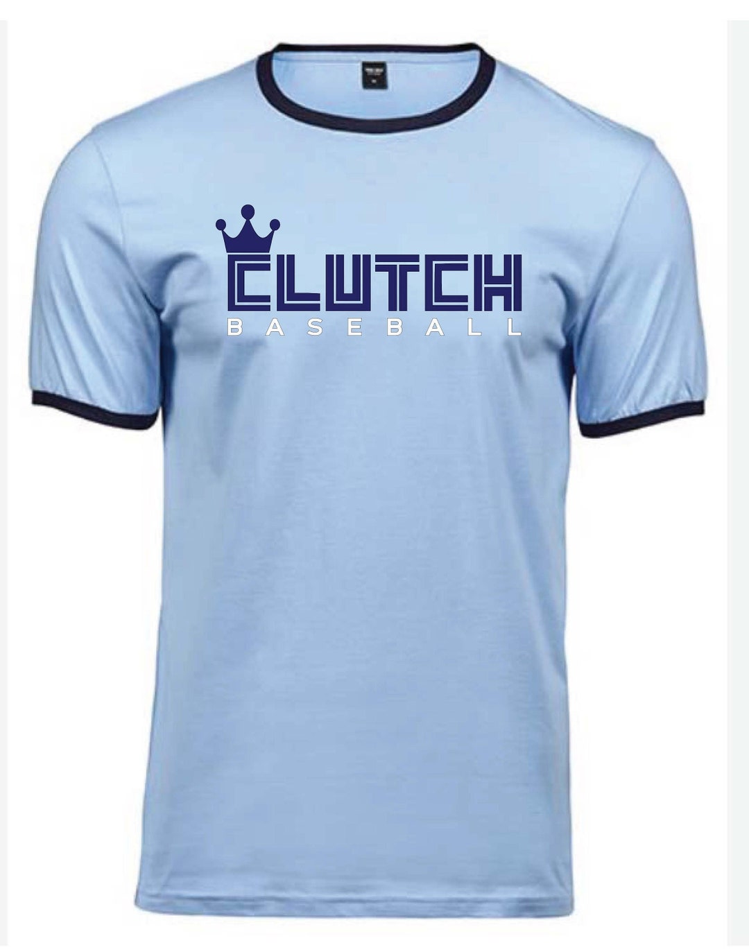 CLUTCH Ringer Tee Navy & Columbia Blue - Etsy