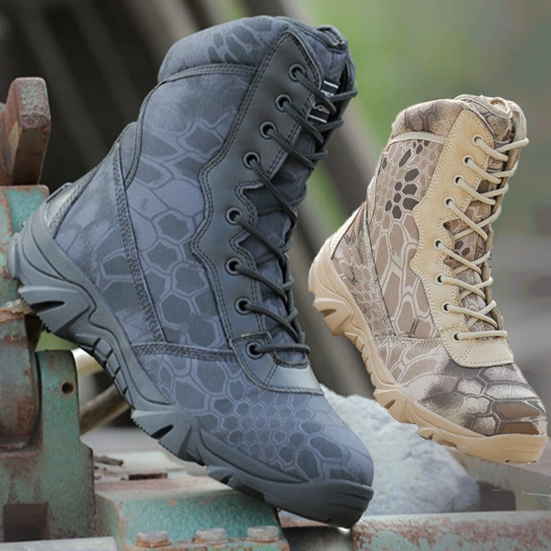 Botas militares para hombre, zapatos de policía de seguridad de alta  calidad, antideslizantes, botas de combate de comando, botas tácticas de  piel de