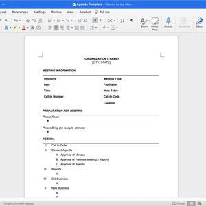 Meeting Agenda Template