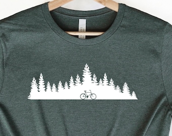 Forest Ride Shirt, Mountain Bike Shirt, Bicycle Gift, Bike Lover Gift, Bicycle Shirt, Bike T-shirt, Cycling Shirt, Gift Shirt for Cyclist