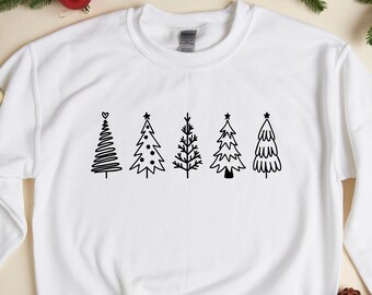 Christmas Trees Sweatshirt, Pine Trees Sweatshirt, Christmas Sweatshirt for Women, Christmas Sweatshirt Hoodie, Nature Lover Gift Sweatshirt