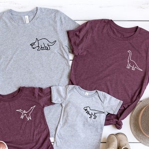 Pocket Dinosaur Shirt, Dinosaur Birthday Party Shirt, Dinosaur Family Matching Shirt, Types of Dinosaurs Shirt, Dinosaur Lover Gift Shirt image 1