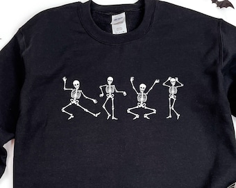 Skeleton Dancing Halloween Sweatshirt Hoodie, Halloween Party Dancing Skeleton Sweatshirt Hoodie, Funny Halloween Gift Sweatshirt Hoodie