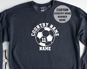 Custom World Cup Sweatshirt, World Cup 2022 Sweatshirt, Personalized Countries Soccer Sweatshirt, Qatar World Cup 2022 Family Sweatshirt