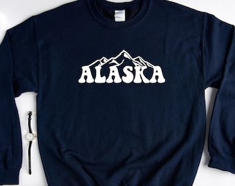 Alaska Sweatshirt Hoodie, Alaska Mountain Sweatshirt, Alaska Lover Sweatshirt, Alaska Gift, Alaska Travel Sweatshirt, Alaska Family Vacation
