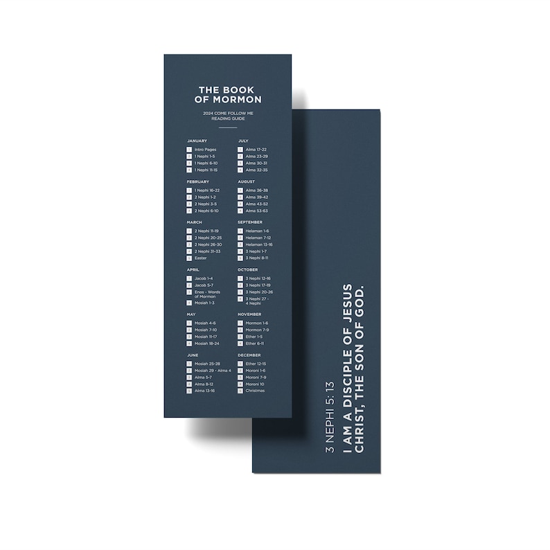 Two 2024 Come Follow Me Book of Mormon Bookmarks PRINTABLE Male and