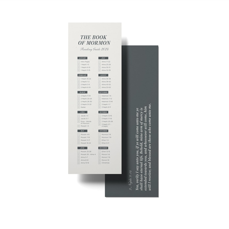 Two 2024 Come Follow Me Book of Mormon Bookmarks PRINTABLE Male and