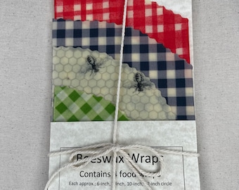 Natural Beeswax Food Wraps - Round