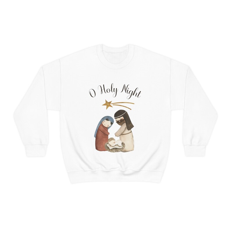 O Holy Night Nativity Crewneck Sweatshirt, Christmas Nativity Sweater