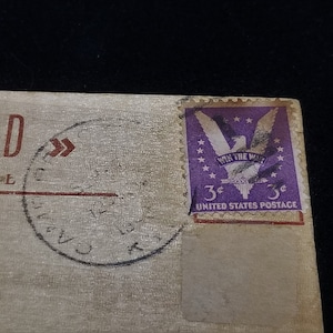 Carte postale en bois Dixie Novelty - 1943 avec frais de port de 3 cents d'occasion