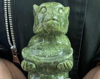 Natural Jade monkey Statue Home Decor Feng Shui wealth zodiac monkey Figurines Sculptures Collectibles Luck Success,meditation healing gift.