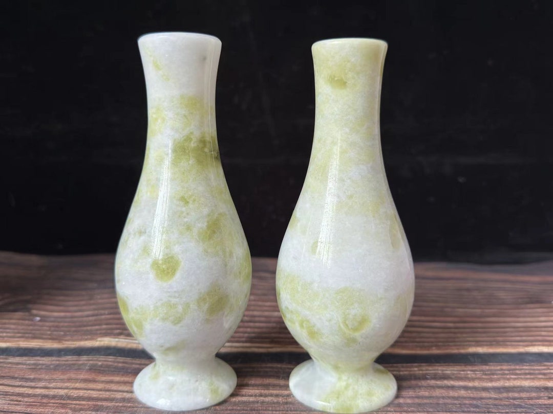 Natural Jade Stone Hand Carved Flower Vase,jadeite Soapstone Green Jade ...
