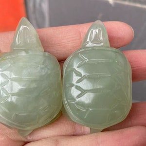 2Pcs Mini Natural Jade turtle Statues Home Decor Feng Shui wealth tortoise Figurines Sculptures Longevity Luck Success,meditation Home Decor