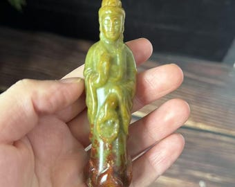 天然シトリンクォーツ観音クリスタルヒーリング - Etsy 日本