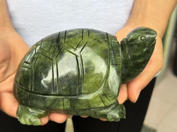 Natural Green Jade Tortoise Statues Feng Shui Home Decor ,turtle
