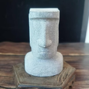 430gram, Stone Moai Statue, Druzy Geode Golem Giant Goliath Bust Figurine, Easter Island Sculpture Moai face  Fish Tank Landscaping hh173