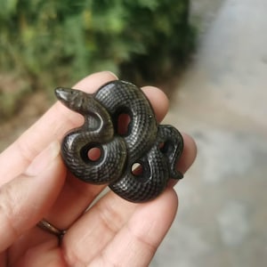 Exquisite 3D Snake Jade Pendant, Chinese Zodiac Snake, 2025 year of snake, Carving Natural Burmese jadeite jade stone Necklace  Amulet gifts