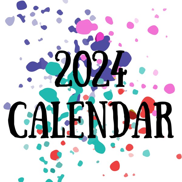 2024 12 Month Wall Calendar Etsy