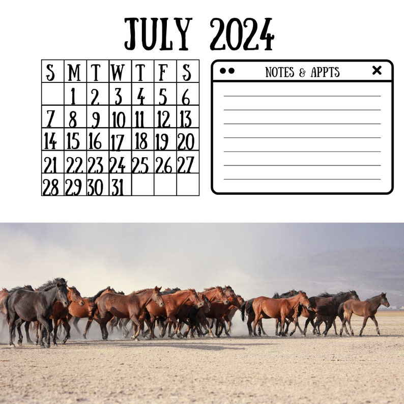 Wild Horses 2025 Calendar Etsy